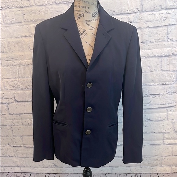 Vintage Ralph Ralph Lauren Blazer Navy Blue 100% Wool Size 8 1990’s - Picture 1 of 12